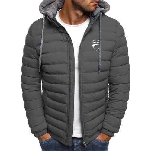 Winter 2021 Ducati Jacket Men Long Sleeve Outerwear Clothing Warm Popular Coats Quilted Padded Thick Parka Slim Fit Windbre