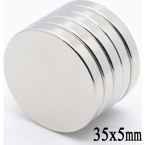 10pcs/lot 35x5 mm N35 Rare Earth Round Neodymium Magnets Super Strong Craft Magnet 35*5mm
