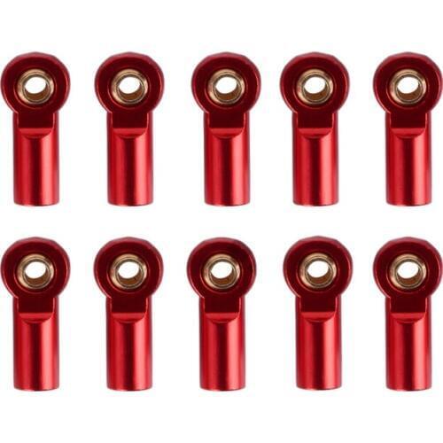 10Pcs M3 Ball Joint Link Bar Rod Seals Ball Head Tie Rod End For 1/10 Rc Truck Car Truck Buggy Red