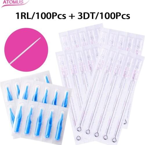 200pcs Mixed Sterile Disposable Nozzle Tip Tattoo Supplies 1RL 3RL 3DT Plastic Tips Tattoo Machine Tube For Tattoo Gun Needle