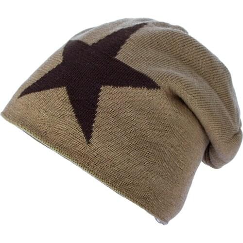 2018 Winter Unisex Plus cashmere Thickened camouflage Beanies Fashion Big star Winter Hats for Women Outdoor leisure hats