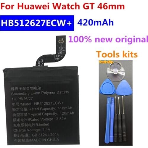 100% New Original Battery 420mAh HB512627ECW+ For Huawei Watch GT 46mm Battery