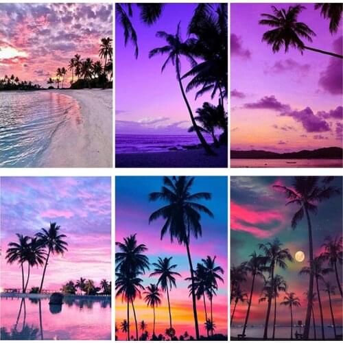 DIY 5D Diamond Painting Sea View Diamond Embroidery Mosaic Landscape Cross Stitch Full Rhinestones Round Drill Manual Home Decor