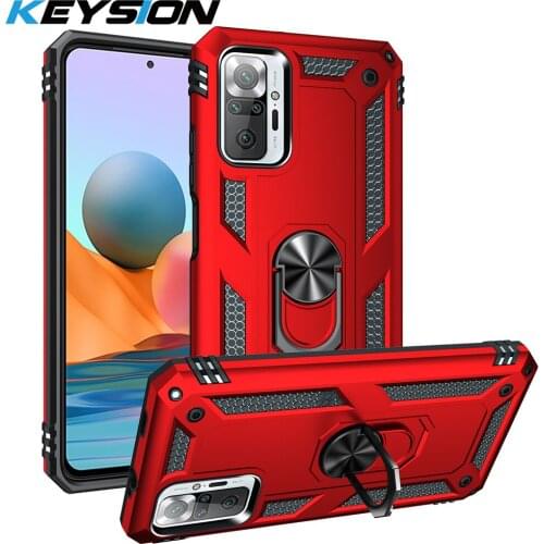 KEYSION Shockproof Case for Redmi Note 10 Pro 10S 9 8 7 Pro 9T K40 Ring Phone Back Cover for Xiaomi Mi 11i POCO X3 Pro X3 NFC F3
