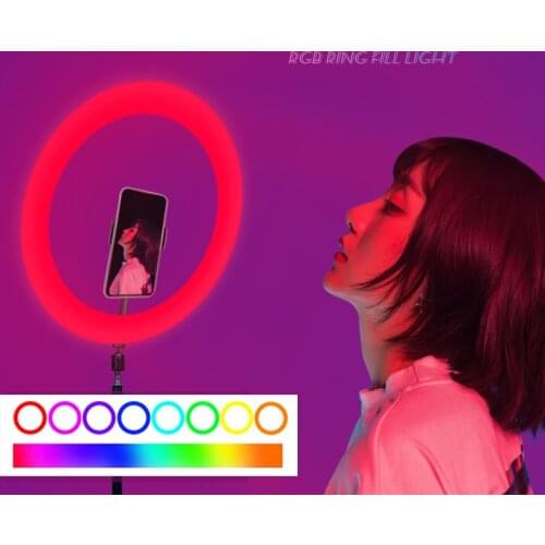 RGB Ring Light Tripod 10 inch LED Ring Light Selfie Ring Light with Stand RGB 26 colors video light For Youtube Tik Tok