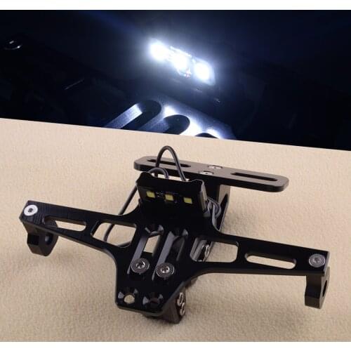 Motorcycle License Plate Holder Rear Tail Tidy Fender Frame Eliminator Number Bracket Universal Aluminum Alloy Adjustable Angle