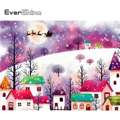 EverShine Diamond Painting New Arrivals Landscape Picture Rhinestones Diamond Mosaic Full Display Winter Scenery Cross Stitch