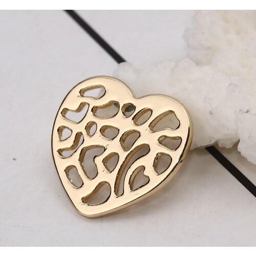 DoreenBeads Zinc Based Alloy Connectors Hollow Heart Gold Silver Color Jewelry Accessories 18mm( 6/8") x 17mm( 5/8"), 20 PCs