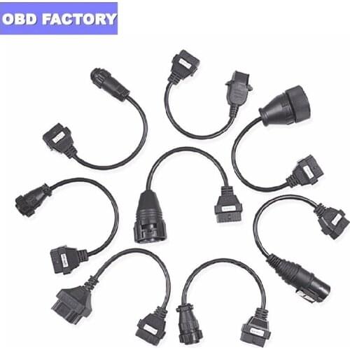 Hot sellingCar Cables Full Set 8pcs Auto Car Diagnostic Connector Adapter For TCS PLUS Pro for Truck Cables 8pcs OBD OBD2 Cables
