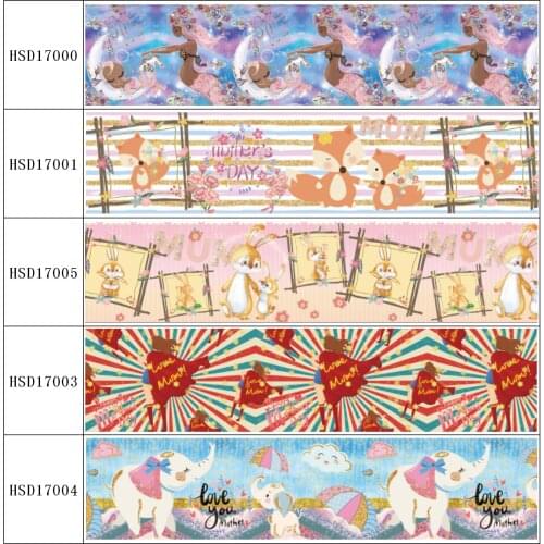 HuangTao 22MM 25MM 38MM 50MM 75mm Printed Pattern on Grosgrain Ribbon for diy ribbon