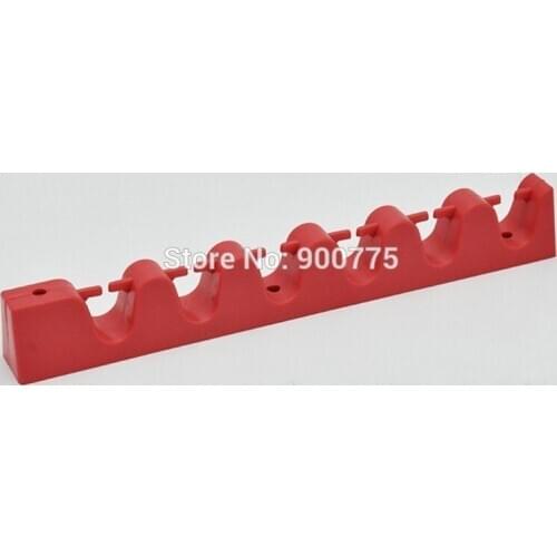 Wall rack (28.5cm) for cue Holds 6 holes snooker Billiards rod rack Red Rubber Pool Sticks holder
