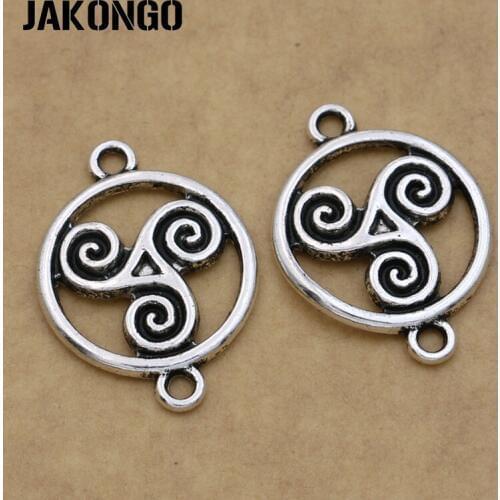 JAKONGO Antique Silver Plated Round Recycle Connector for Jewelry Making Bracelet Accessories Jewelry Findings DIY 10pcs/lot