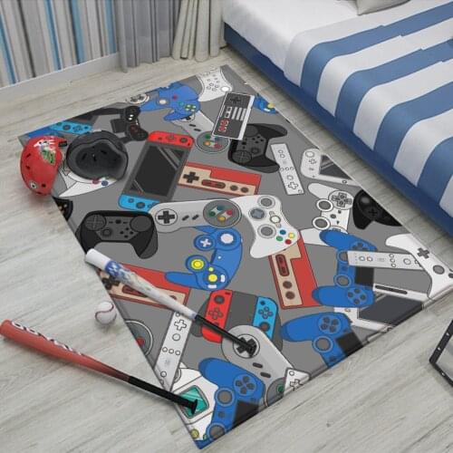 Top Brand Cartoon Kid Flannel Carpet Non-Slip Carpet for Living Room Study Mat Absorbent Washable Area Rugs Bedroom Decor