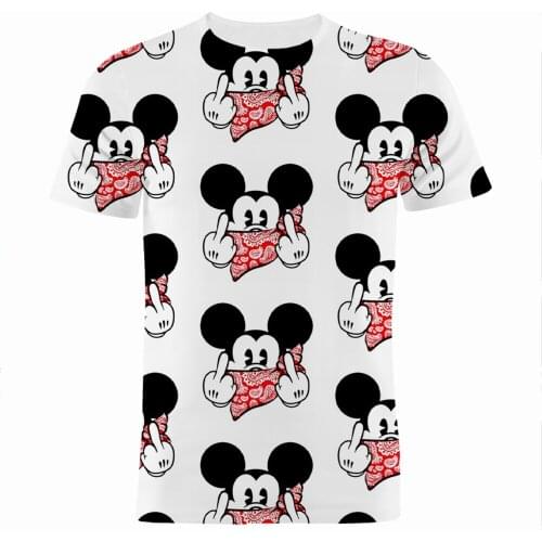 Mickey Mouse Disney 3D Print Mens T-shirts Summer Cartoon Anime Clothes For Children Fashion Streetwear Women Tee Tops