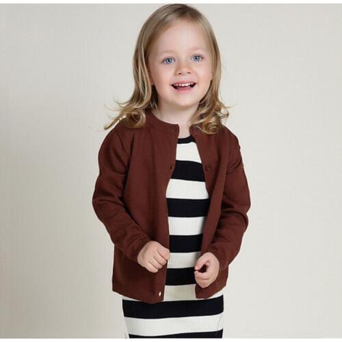 Brand New Baby Girls Cardigan Kids Sweater Solid Wool Knit Long-Sleeve Warm Spring Autumn Girl Sweater Children School Clothing