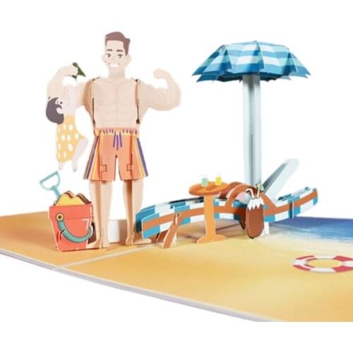 3d Pop-up Fathers Day Cards Gifts for Fathers on Birthday Fathers Day Gift Party Decoration Greeting Card Blessing Card