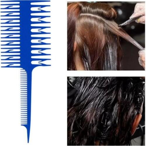 Barber Tool Artifact Double-Sided Coloring Highlighting Comb Wide Tooth Zone Dyeing Comb Fish Bone Hair Brush Salon Accessaries