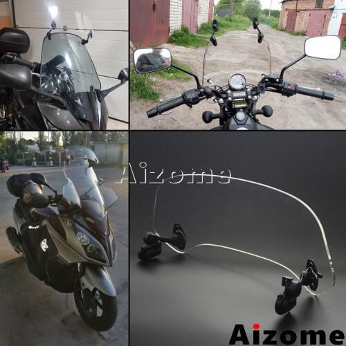 Clear Motorcycle Windshield Extension Screen Clip-on Air Deflector Windscreen Spoiler For Kawasaki Honda Suzuki Ducati Yamaha