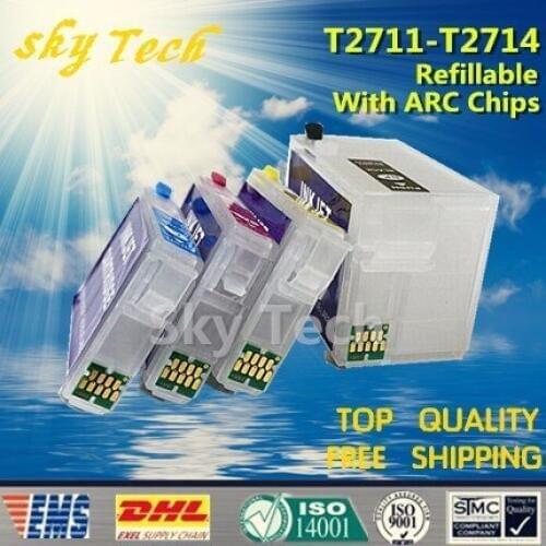Empty Refillable Cartridge suit for T2711 - T2714 ,Suit for Epson WF-3620 WF-3640 WF-7110 WF-7610 WF-7620 With ARC Chips