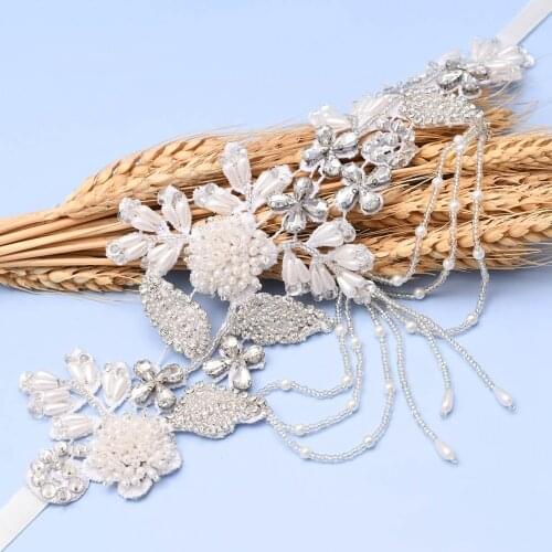 S482 Handmade Beaded Tassel Bride Sash Wedding Accessories Woman Multiple Wearing Methods Decoration Pretty Girl for Jewelry