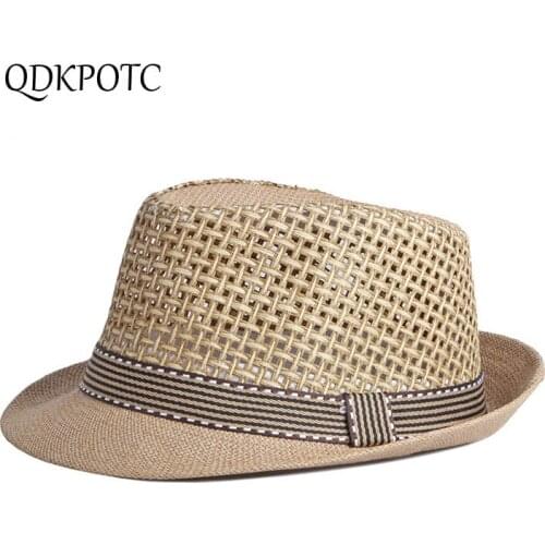 2021 Hat Men Women New Summer Breathable Straw Fedoras Fashion Casual England Retro Sun Protection Shading Jazz Cap QDKPOTC