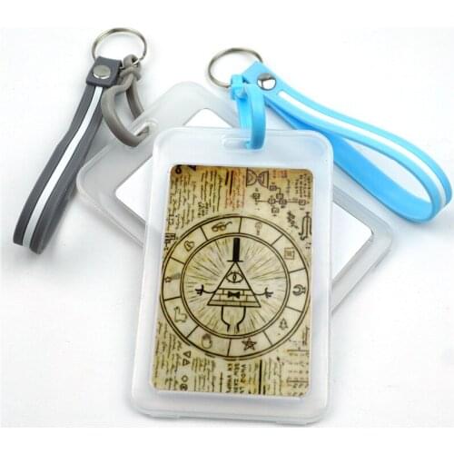 Cute Bills symbol substitution cipher Card Cover Key Chain Bank Credit Card Holder Plastic Student ID Bus Card Sleeve Protect