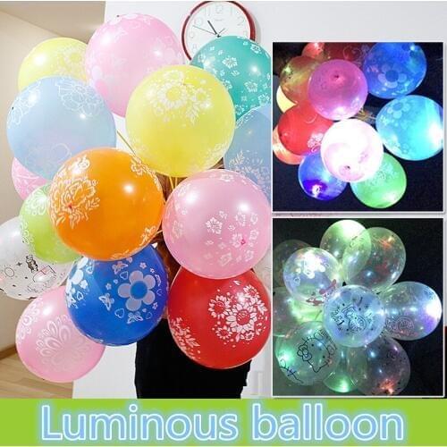 Glow in the Dark Toy Luminous balloon Childrens Cartoon Flash Balloon Transparent and Colorful Style Birthday Party Decoration