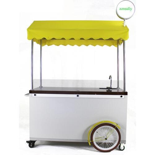 T08A Multifunctional pedal mobile food cart bike food truck trailer coffee kiosk with free shipping by sea