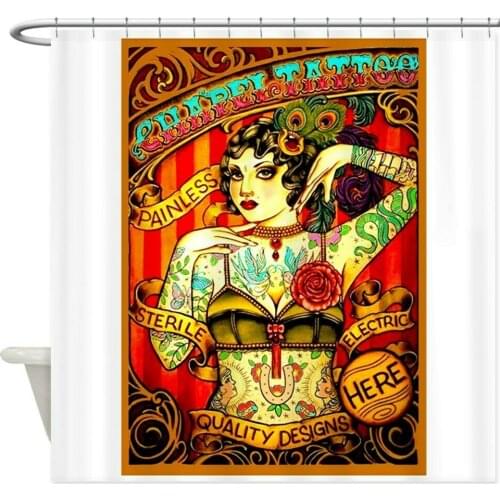 Chapel Tattooed Beautiful Lady Shower Curtain
