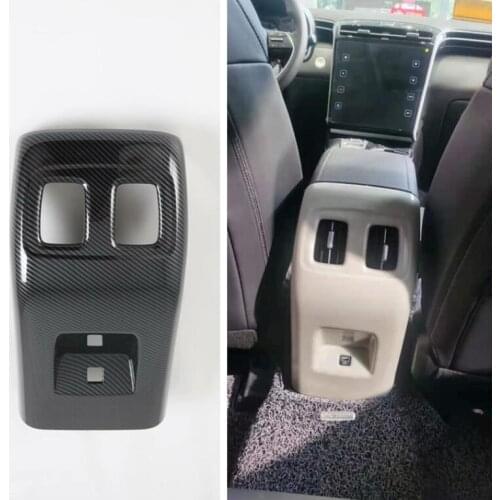Rear Air Conditioner Outlet Decoration Frame Cover Trim Carbon Fiber For Hyundai Tucson L 2021 Car Styling Interior Accessories