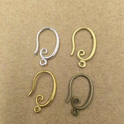 20pcs 16x9/19x11mm Copper Wire Earring Hooks Clasp For Jewelry Making Gold Silver Color Earwire Finding DIY Accessories Supplier