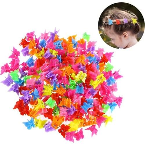 50PCS Mixed Color Butterfly Hair Clips Grip Claw Barrettes Clamps Jaw Hairpin Headdress Girls Hair Styling Accessorie Tools