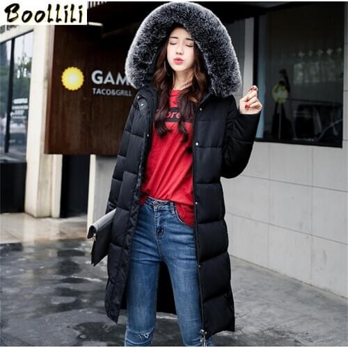 Boollili Parkas Mujer Invierno 2020 New Style Fur Collar Hooded Womens Winter Coat Padded Warm Women Jacket Abrigo Mujer