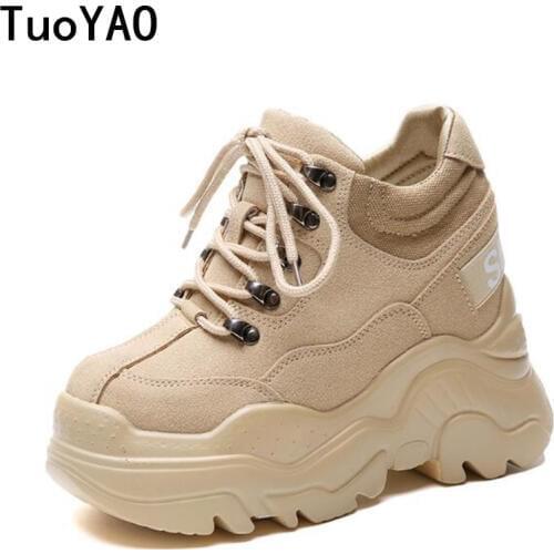 Women High Platform Shoes New Breathable Women Height Increasing Shoes 12 CM Thick Sole Trainers Sneakers Woman Deportivas Mujer