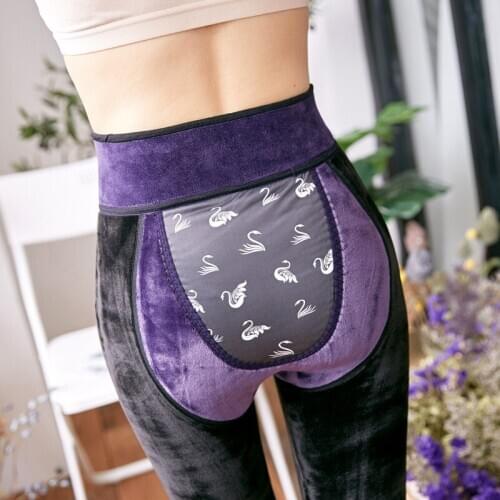 Women Plus Thick Velvet Warm Leggings Autumn Winter Fashion Plus Size Sexy Seamlessly High Waist Leggings Warm Pants