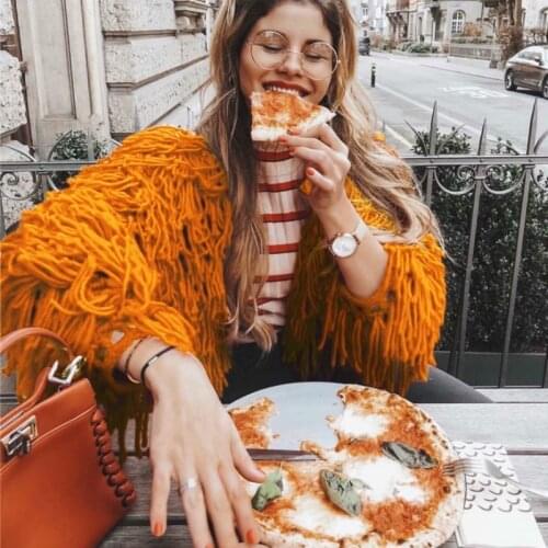 Woven Crocheted Tassels Knitted Jacket Female Autumn Winter Fringed Loose Casual Coat Hollow Knit Cardigan Crop Tops Streetwear