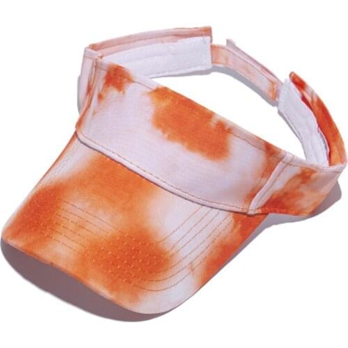 066F Silk-Like Topless Summer Hat for Women Men Unisex Basketball Cap UV Isolation with Retractable Strap Plangi-Processed