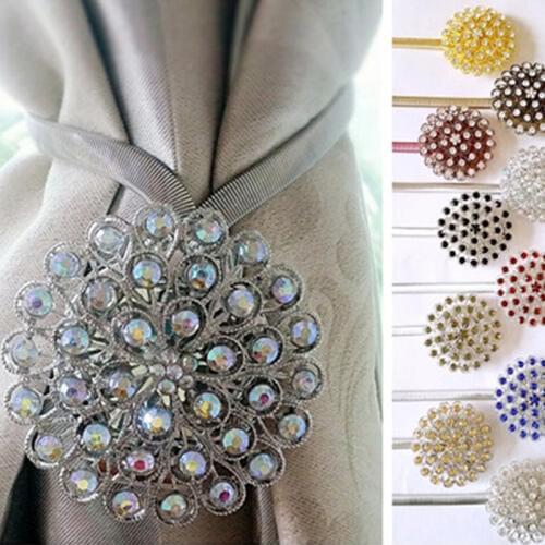 1pcs Flower Shape Rhinestones Magnet Curtain Tieback Magnetic Curtains Buckle Window Screening Ball Clip Holder Home Accessories