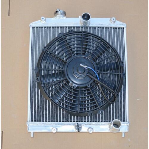 2 Core 42mm Aluminum Radiator FOR Honda CIVIC/CRX DEL SOL EK EG B16 B18 B-series 32MM IN/OUT PIPE 1992-2000 factory price+FAN