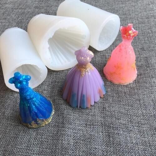 3D three-dimensional skirt silicone mold DIY fondant, resin/scented candle/gypsum and other jewelry accessories mold