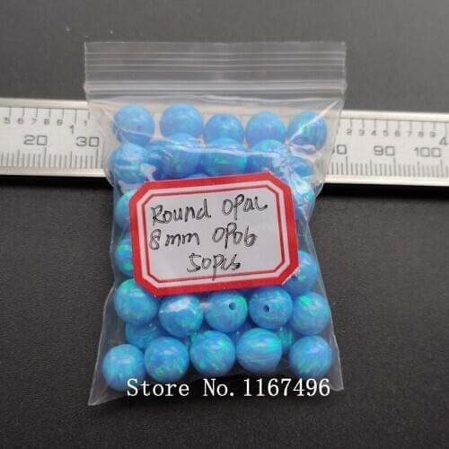50pcs /lot 8mm Round Ball Opal Synthetic Round Opal Beads ,Loose Opal Beads For Opal Necklace