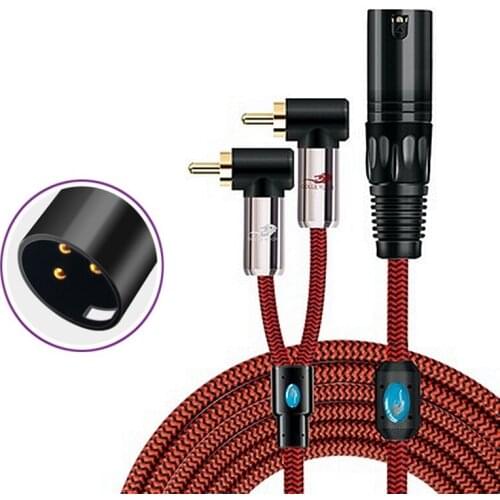 XLR to 2 x RCA Male Audio Cable for Mixer Console Amplifier Speaker Microphone Home Theater Systems Y Splitter Shielded Cords