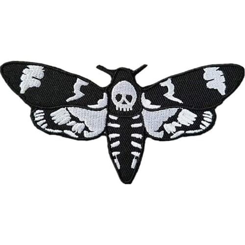 Butterfly Skull Moths Embroidery Animal Patch for Coat Shirts Bags Iron on Accessories DIY Customized Sewing Badge Free Shipping