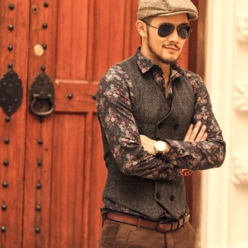 Mens Vest Double Breasted Men Dress Suit Vest Men Formal Grey Vest Suit Gilet Vest Slim Business Jacket Tops homme Spring