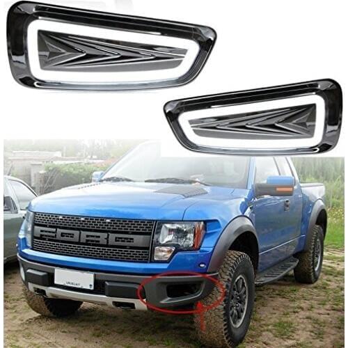 Car Daytime Running Lights Front Bumper White DRL Kit for Ford F150 F-150 SVT Raptor 2010 to 2014