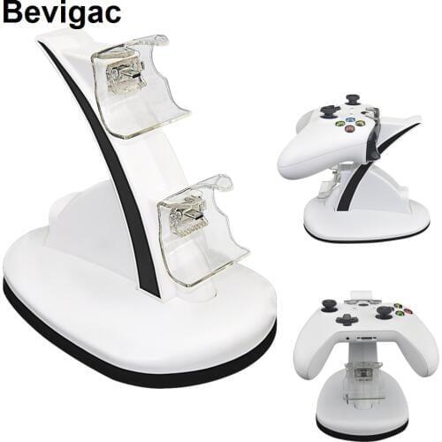 Bevigac Dual Controller Gamepad Charger Fast Charging Dock Station Stand Holder for Microsoft XBOX One XBOX One Slim Controller