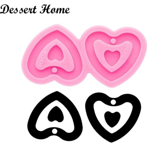 DY0316 Heart/Cross/Basketball/Baseball/Bell/Circle scalop Earrings Epoxy Resin Molds for DIY Jewelry Shiny Glossy Silicone Mold