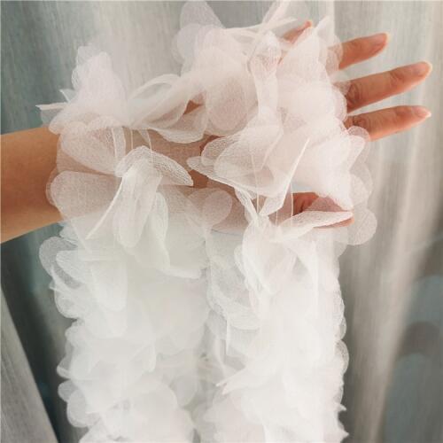 Fadesen Folds lace white lace fabric Webbing Decoration packing Material 90mm wide for diy clothes curtain sofa Bags 2020new