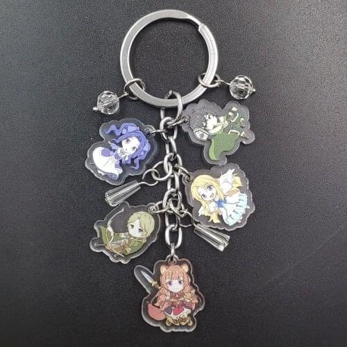 The Rising Of The Shield Hero Delicate Acrylic Anime Classic Novel Key Ring Cartoon Keychain Flash Beads Schoolbag Decoration