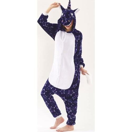 Unisex Long Sleeve Hooded Unicorn Stitch Onesie Women Flannel Anime Cosplay Costume Adults Whole Onepiece Animal Pajamas Onesies